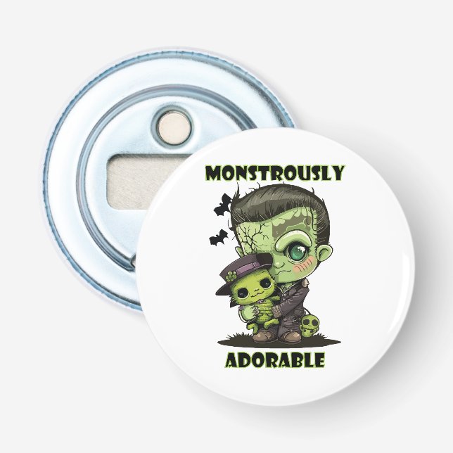  Cute Frankenstein Monster with plushie Bottle Opener (Front)