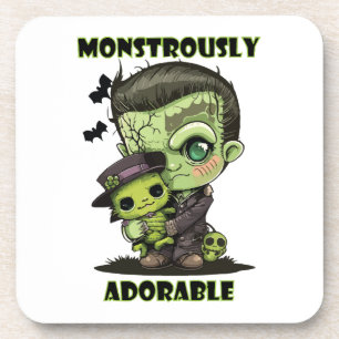 Cute Frankenstein Monster with plushie Coaster