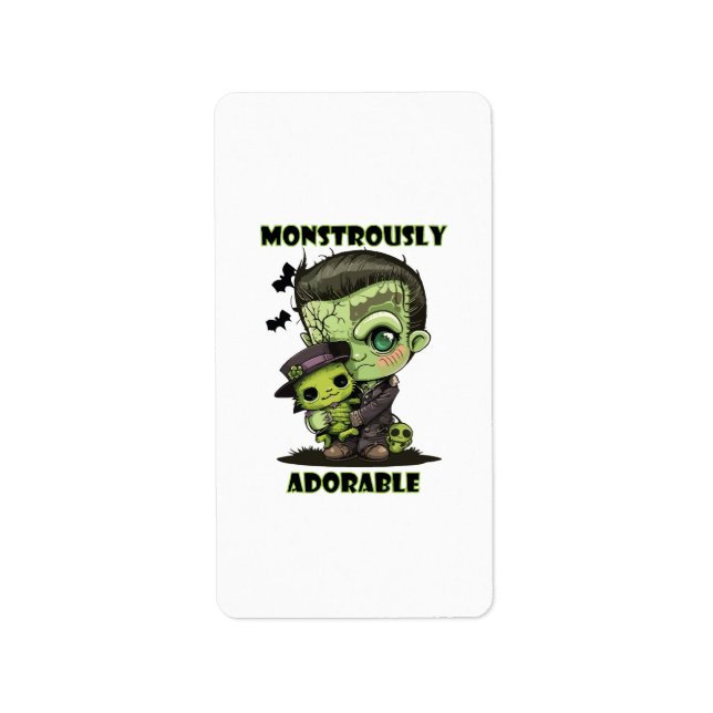  Cute Frankenstein Monster with plushie Label (Front)