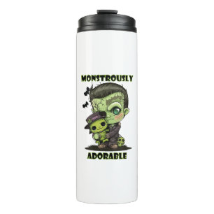  Cute Frankenstein Monster with plushie Thermal Tumbler