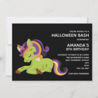 Cute Frankenstein Unicorn Halloween Birthday
