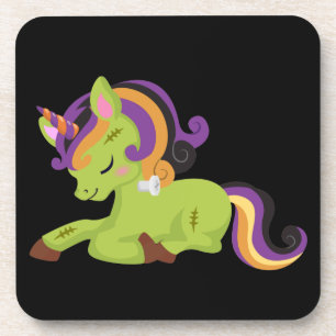 Cute Frankenstein Unicorn Halloween Coaster