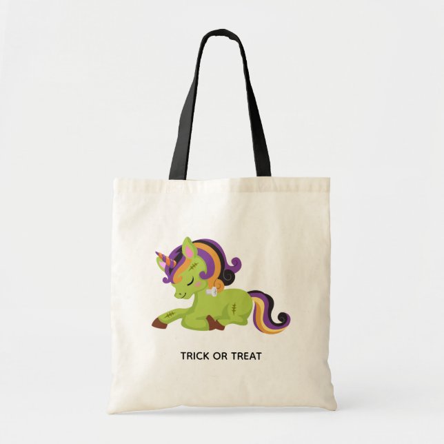Cute Frankenstein Unicorn Halloween Tote Bag (Front)