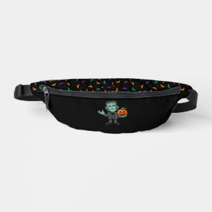 Cute Frankenstein's monster with bats/pumpkin Bum Bags