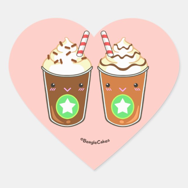 Cute Frappuchino Friends Sticker (Front)
