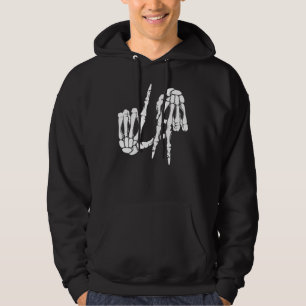 Cute Freaky Los Angeles Hand Sign Skeleton LA Hoodie