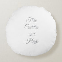 Cute free cuddles and hugs throw pillow