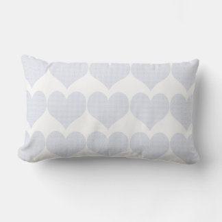 Cute French Blue Hearts Pattern Lumbar Cushion