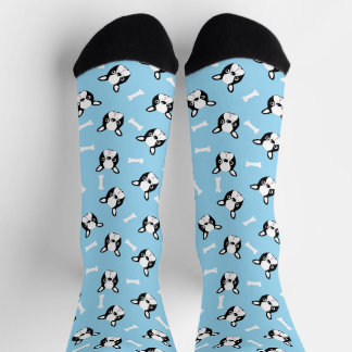Cute French Bulldog And Bone Pattern Socks