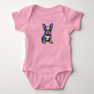 Cute French Bulldog Baby Bodysuit