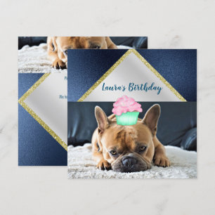 Cute French Bulldog Birthday Party INVITATION