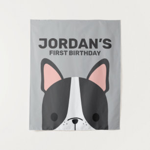 Cute French Bulldog Birthday Tapestry