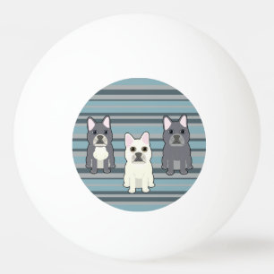 Cute French Bulldog Blue Striped Ping Pong Ball