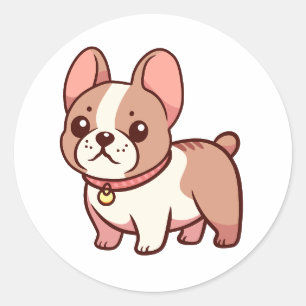 Cute French Bulldog  Classic Round Sticker
