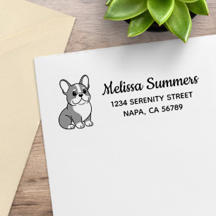 Cute French Bulldog Custom Return Address Rubber Stamp