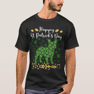 Cute French Bulldog Dog Shamrock Irish St Patrick T-Shirt