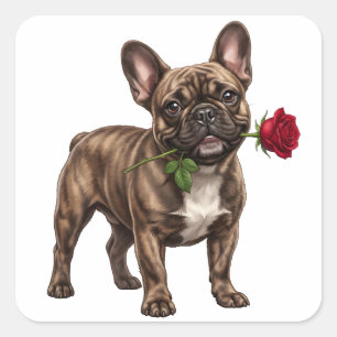 Cute French Bulldog Dog Square Sticker