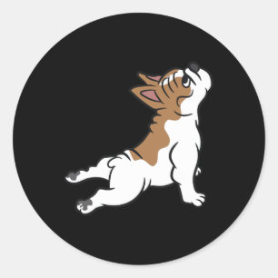 Cute French Bulldog Dog Yoga French Bulldog Men Wo Classic Round Sticker