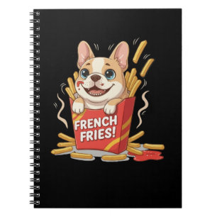 Cute French Bulldog French Fries Kawaii Art Notebook