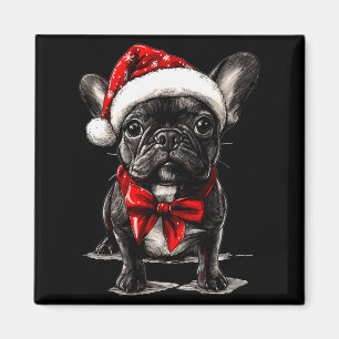 Cute French Bulldog Frenchie Dog Christmas Merry X Magnet