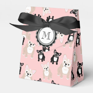 Cute French Bulldog Frenchie Pattern with Monogram Favour Box