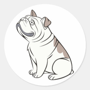 Cute French Bulldog Funny  Classic Round Sticker