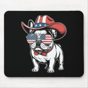 Cute French Bulldog Funny Dog Usa American Flag 4t Mouse Pad