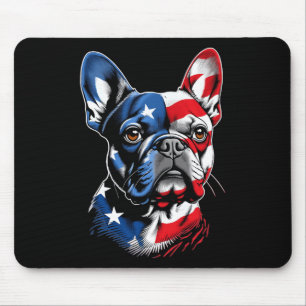 Cute French Bulldog Funny Dog Usa American Flag 4t Mouse Pad