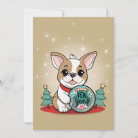 Cute French Bulldog Funny New Year's Eve Party