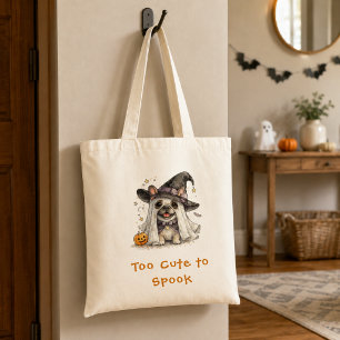 Cute French Bulldog Halloween Ghost Spook Witch Tote Bag