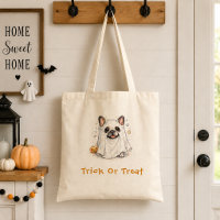Cute French Bulldog Halloween Ghost Trick Treat