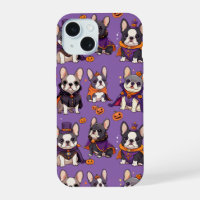 Cute French Bulldog halloween pattern