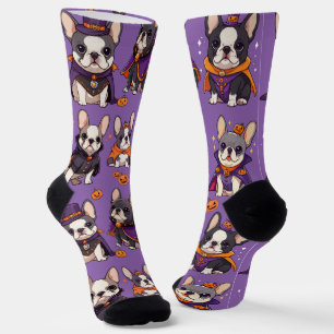 Cute French Bulldog halloween pattern Socks