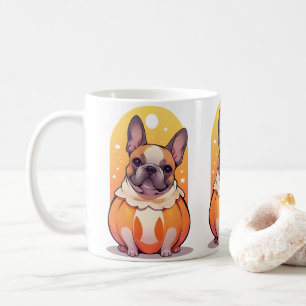 Cute French Bulldog halloween Pumpkin Coffee Mug
