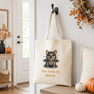 Cute French Bulldog Halloween Skeleton Spook Tote Bag