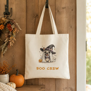 Cute French Bulldog Halloween Witch Boo Crew Tote Bag