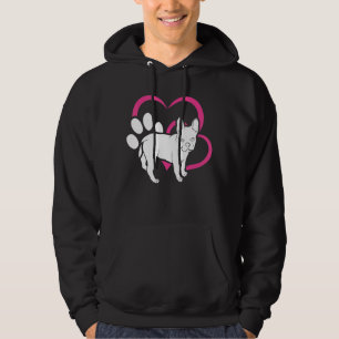 Cute French Bulldog Heart Pawprint Frenchie Dog An Hoodie