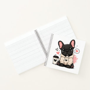 Cute French Bulldog Hoodie Illustration Notebook