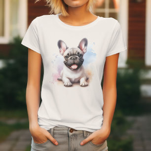 Cute French Bulldog in Watercolor T-Shirt