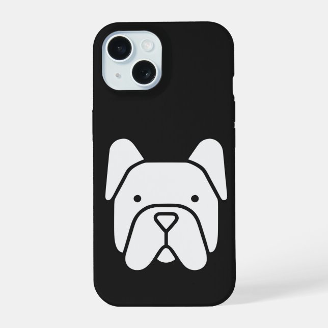 Cute French Bulldog iPhone 15 Case (Back)