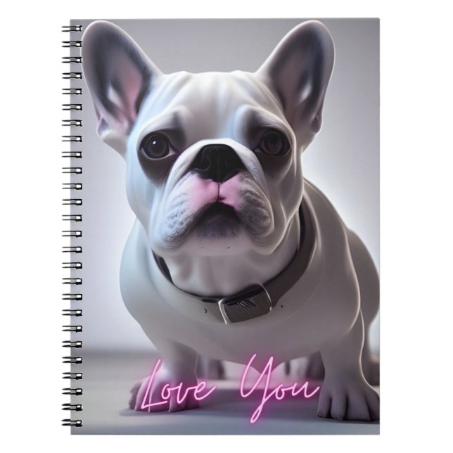 Cute French Bulldog Love You Journal (Front)