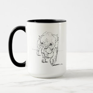 Cute French Bulldog Mug, Dog Illustration  Mug