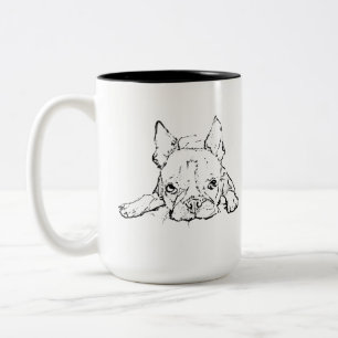 Cute French Bulldog Mug, Personalised Coffee Two-Tone Coffee Mug