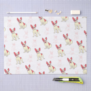 Cute French Bulldog Pattern Frenchie Dog Lover Tissue Paper