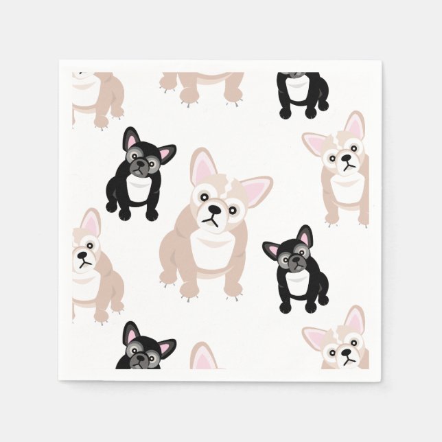 Cute French Bulldog Pattern Napkin (Front)