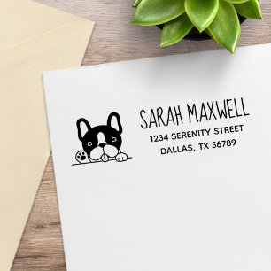 Cute French Bulldog Pet Address Rubber Stamp