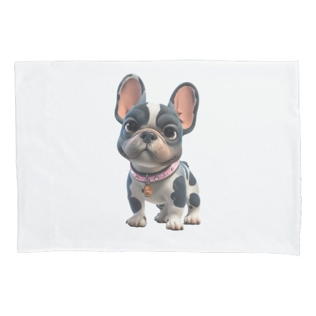 Cute French Bulldog Pillowcase (Front-Left)