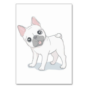 Cute French Bulldog Portrait   Dog Lover Table Number