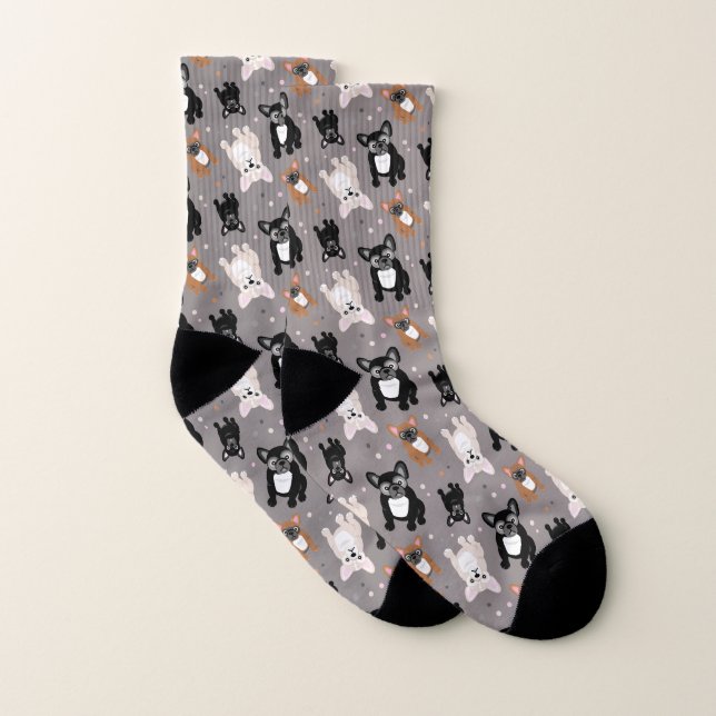 Cute French Bulldog Puppies Frenchies Socks (Pair)