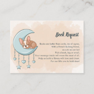 Cute French Bulldog Puppy Blue Moon Book Request Enclosure Card